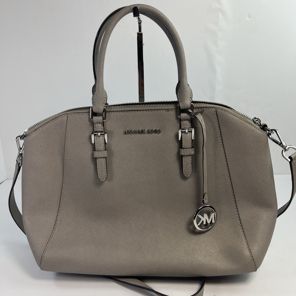 Michael Kors Gray Saffiano Leather Ciara Large Satchel
